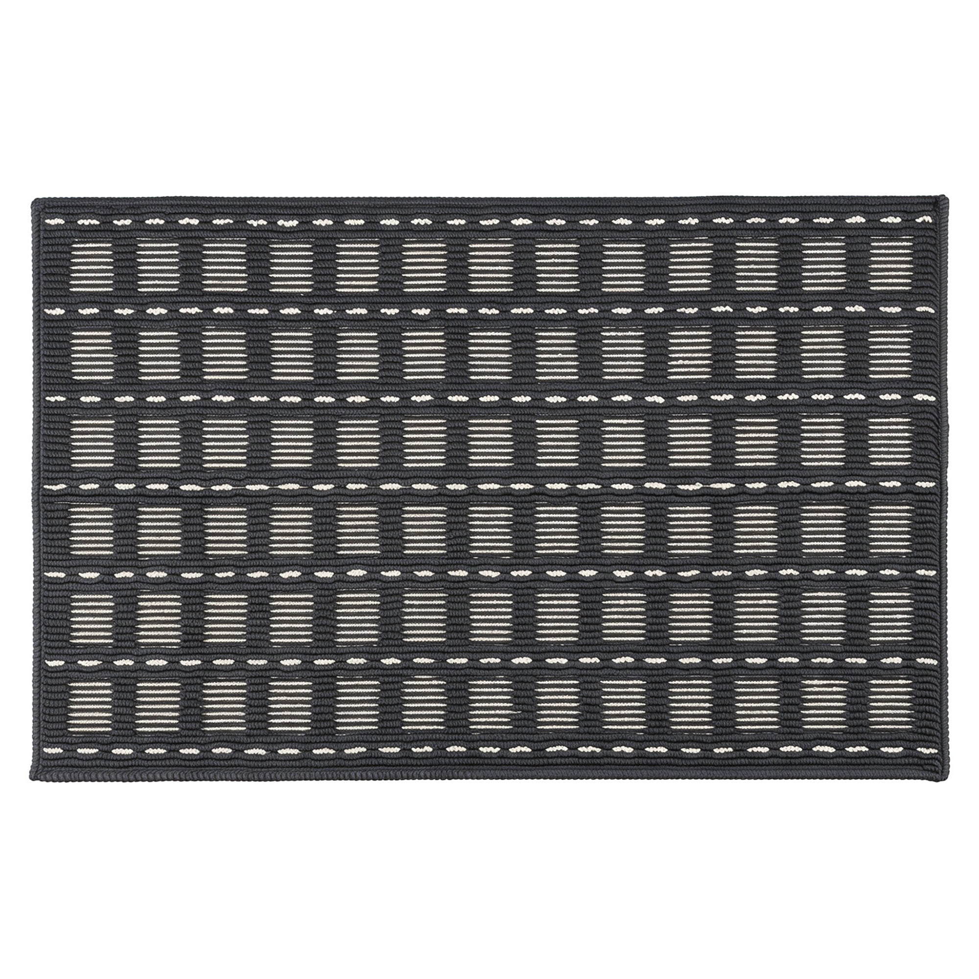 Unique Bargains Geometric Waterproof Non-Slip Entryway Rug Welcome Mat Black 32" x 20"