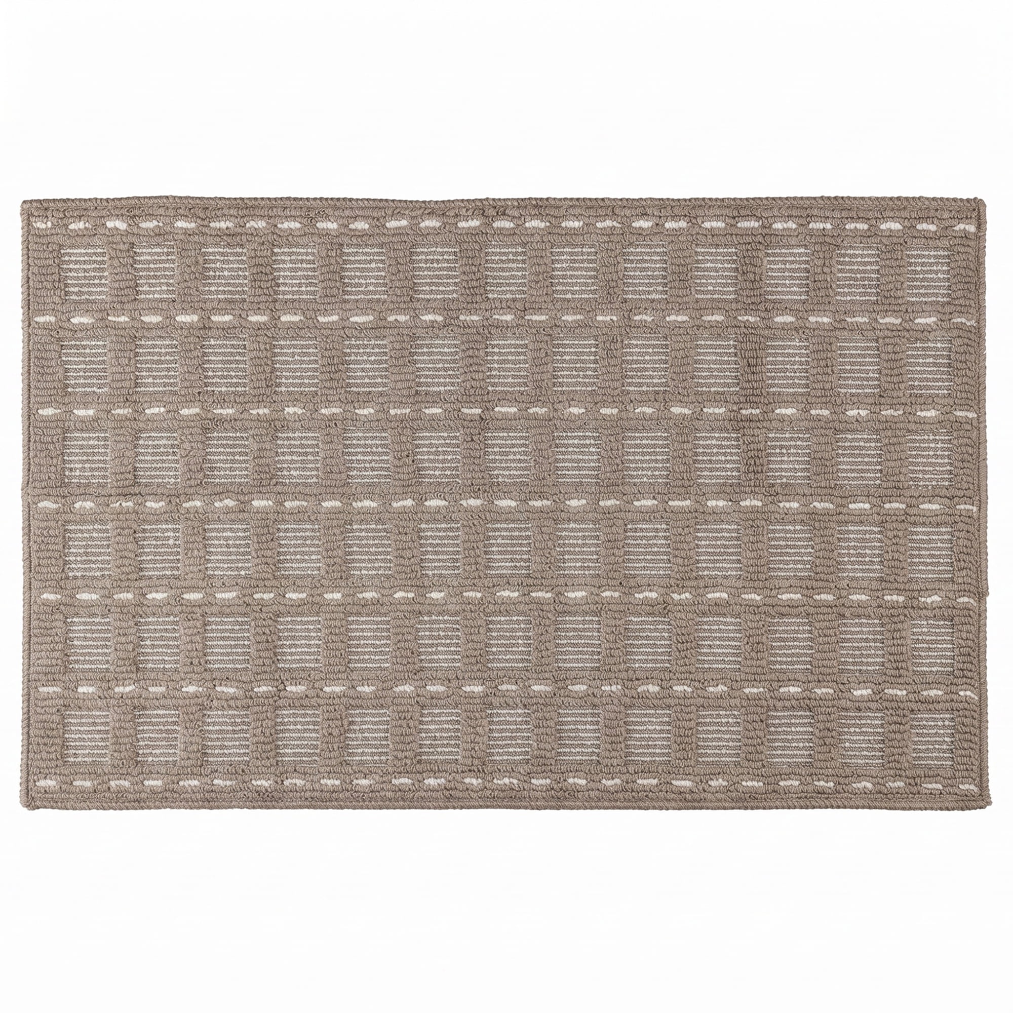 Unique Bargains Geometric Waterproof Non-Slip Entryway Rug Welcome Mat Brown 32" x 20"
