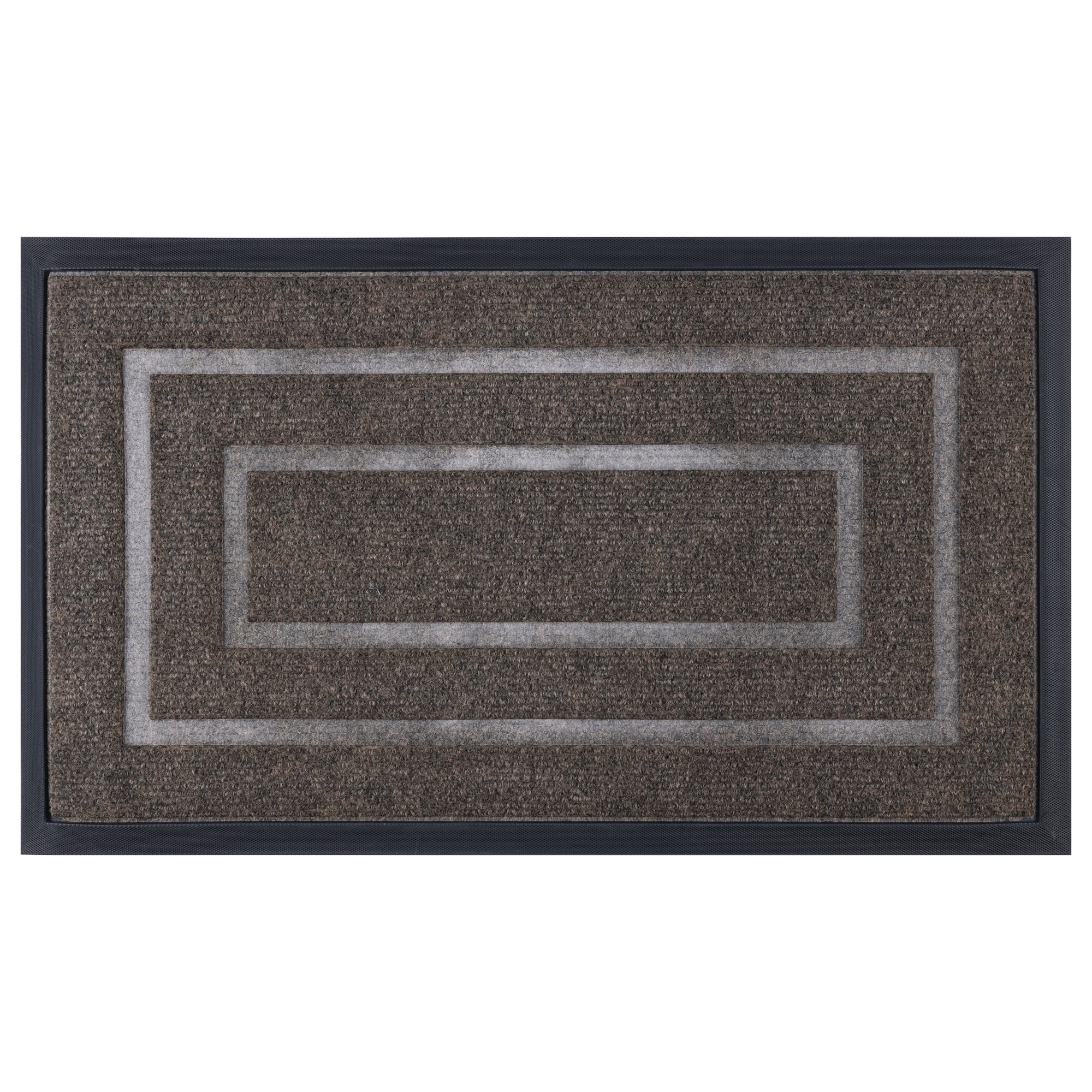 Unique Bargains Geometric Waterproof Welcome Front Door Mat Brown 30" x 18"