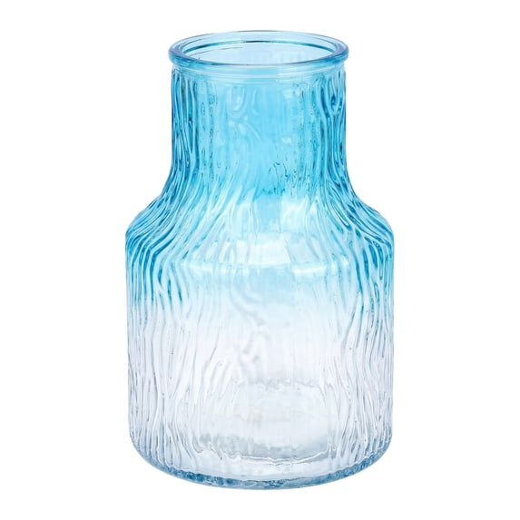 Unique Bargains Modern Geometric Wide Mouth Thickened Flower Vase Blue 5.3"x5.3"x8.3"