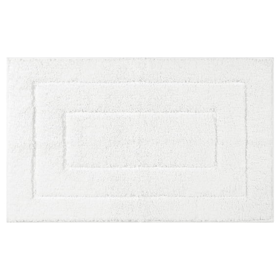 Unique Bargains Geometry Bathroom Rug Mat Absorbent Non-Slip Bath Rugs White 24" x 35"