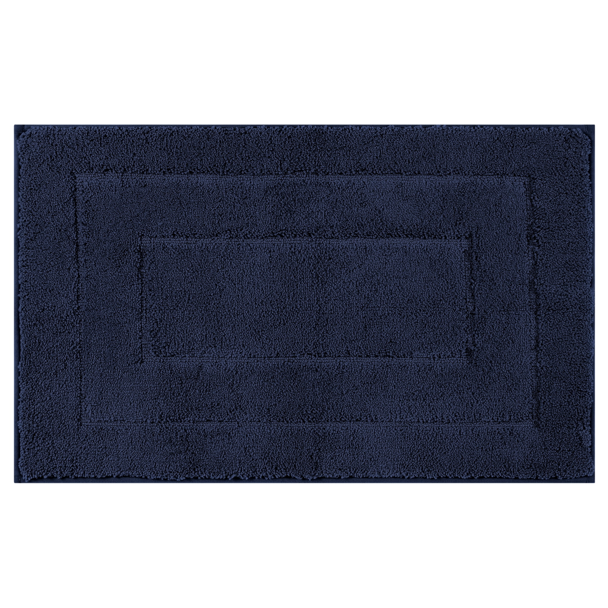 Unique Bargains Geometry Bathroom Rug Mat Soft Absorbent Non-Slip Comfortable Bath Rugs Dark Blue 20" x 32"