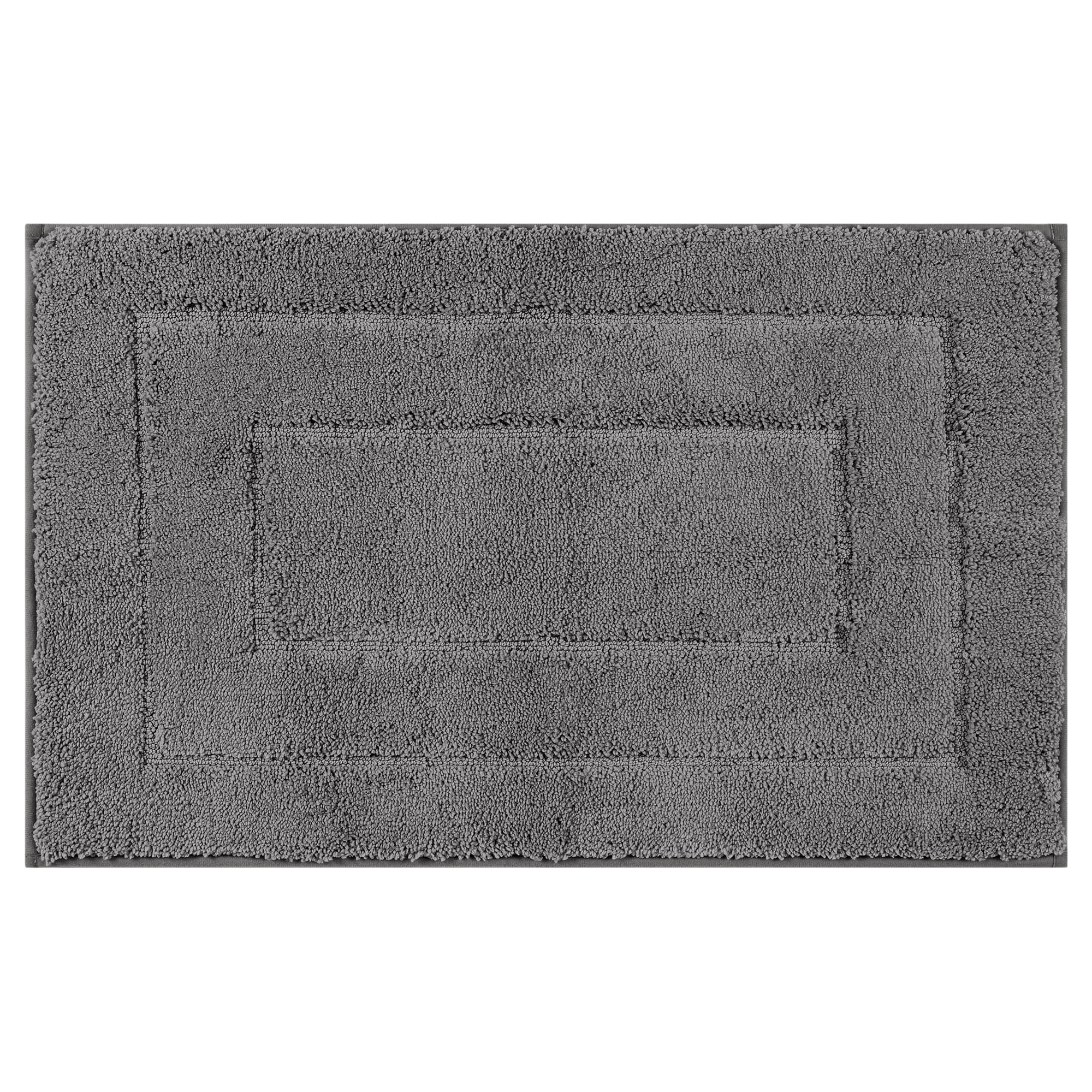 Unique Bargains Geometry Bathroom Rug Mat Soft Absorbent Non-Slip Comfortable Bath Rugs Dark Gray 16" x 24"