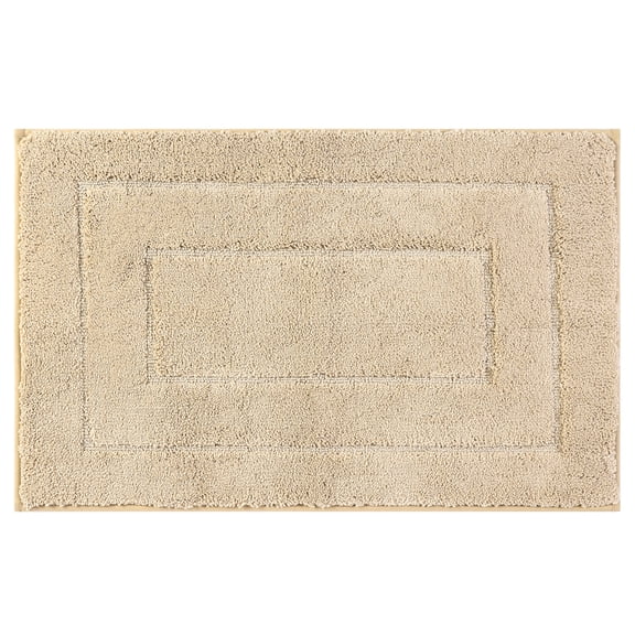 Unique Bargains Geometry Bathroom Rug Mat Soft Absorbent Non-Slip Comfortable Bath Rugs Khaki 16" x 24"