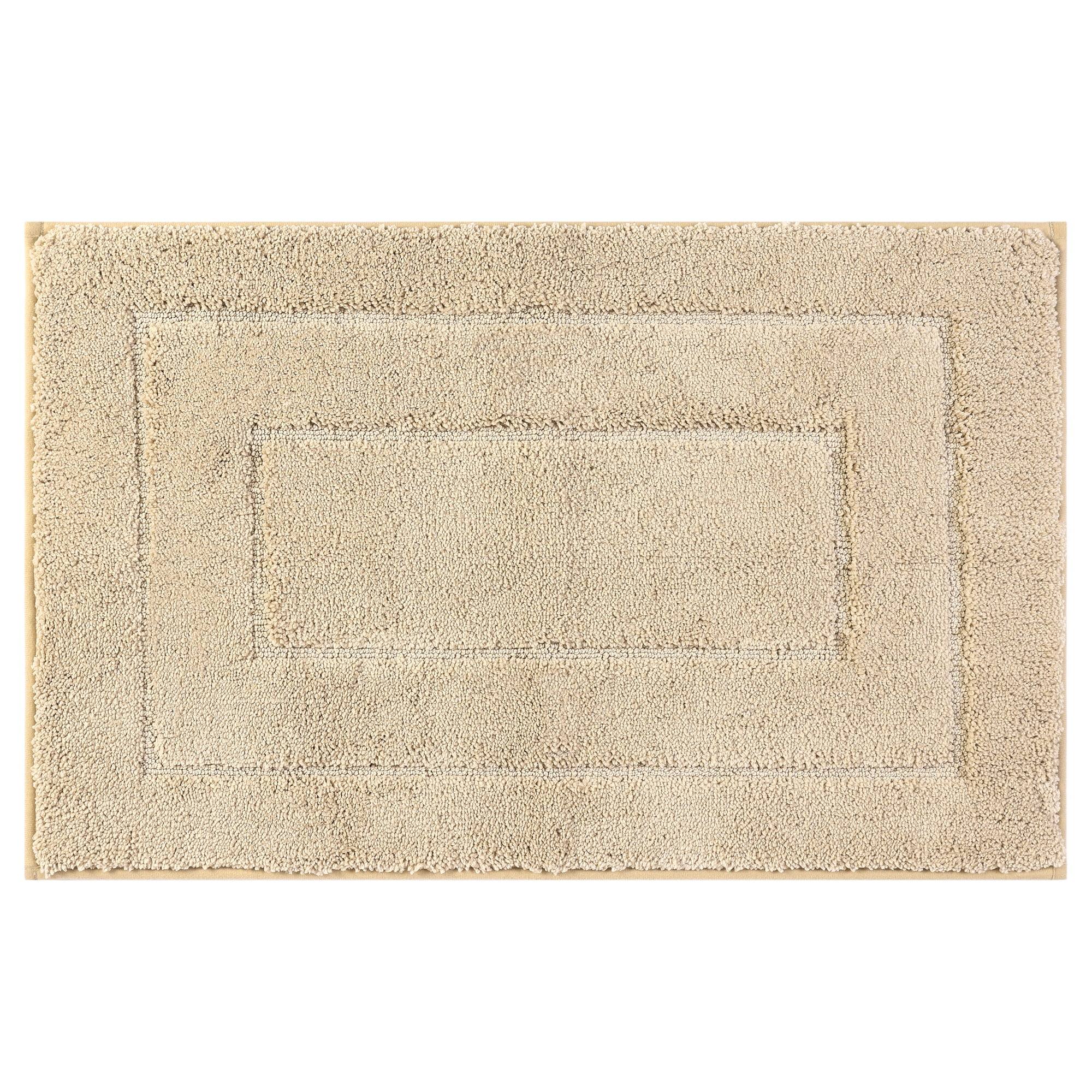 Unique Bargains Geometry Bathroom Rug Mat Soft Absorbent Non-Slip Comfortable Bath Rugs Khaki 20" x 32"