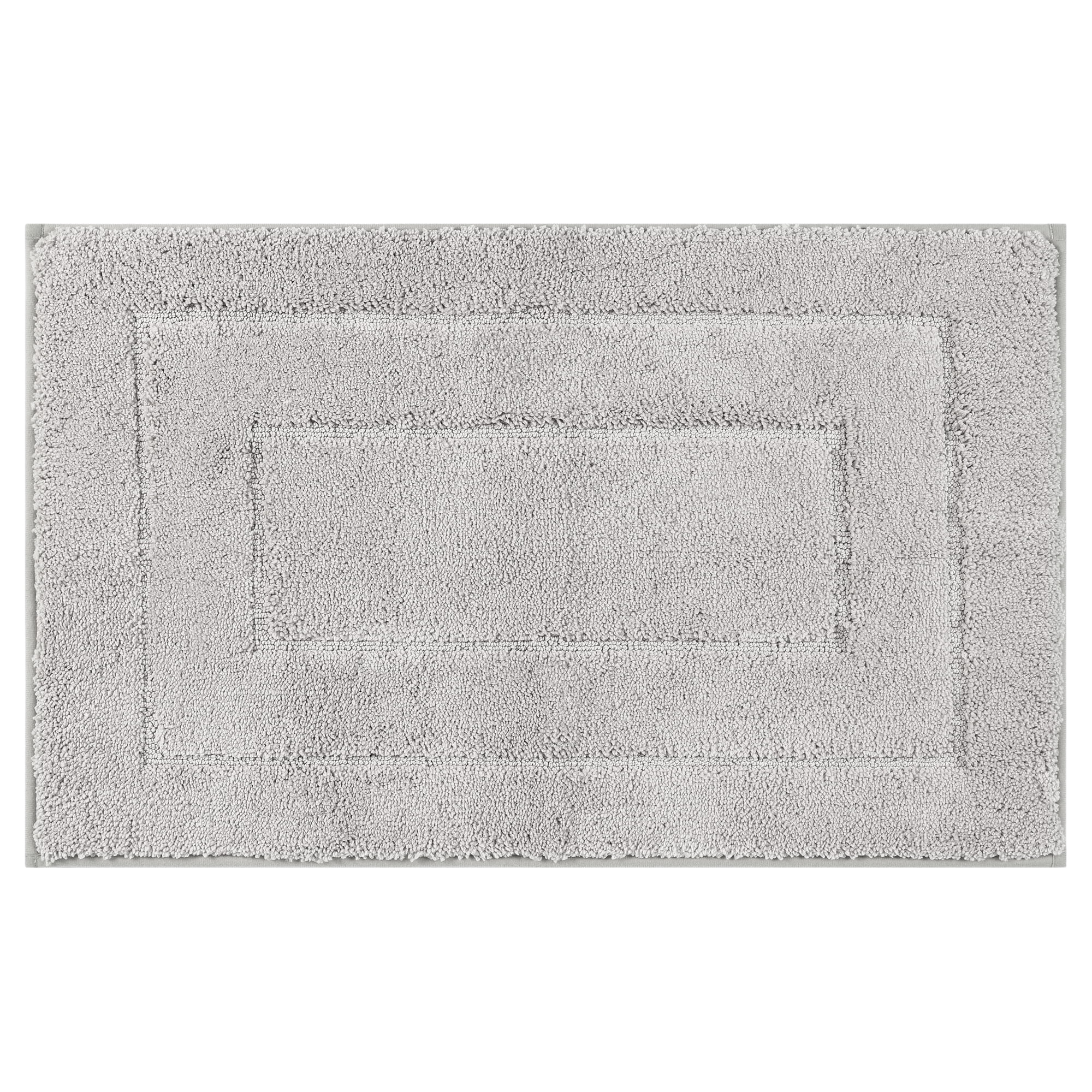 Unique Bargains Geometry Bathroom Rug Mat Soft Absorbent Non-Slip Comfortable Bath Rugs Light Gray 20" x 32"