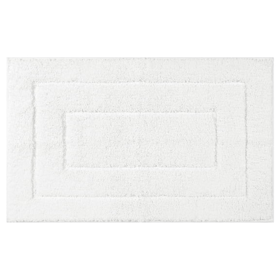 Unique Bargains Geometry Bathroom Rug Mat Soft Absorbent Non-Slip Comfortable Bath Rugs White 16" x 24"