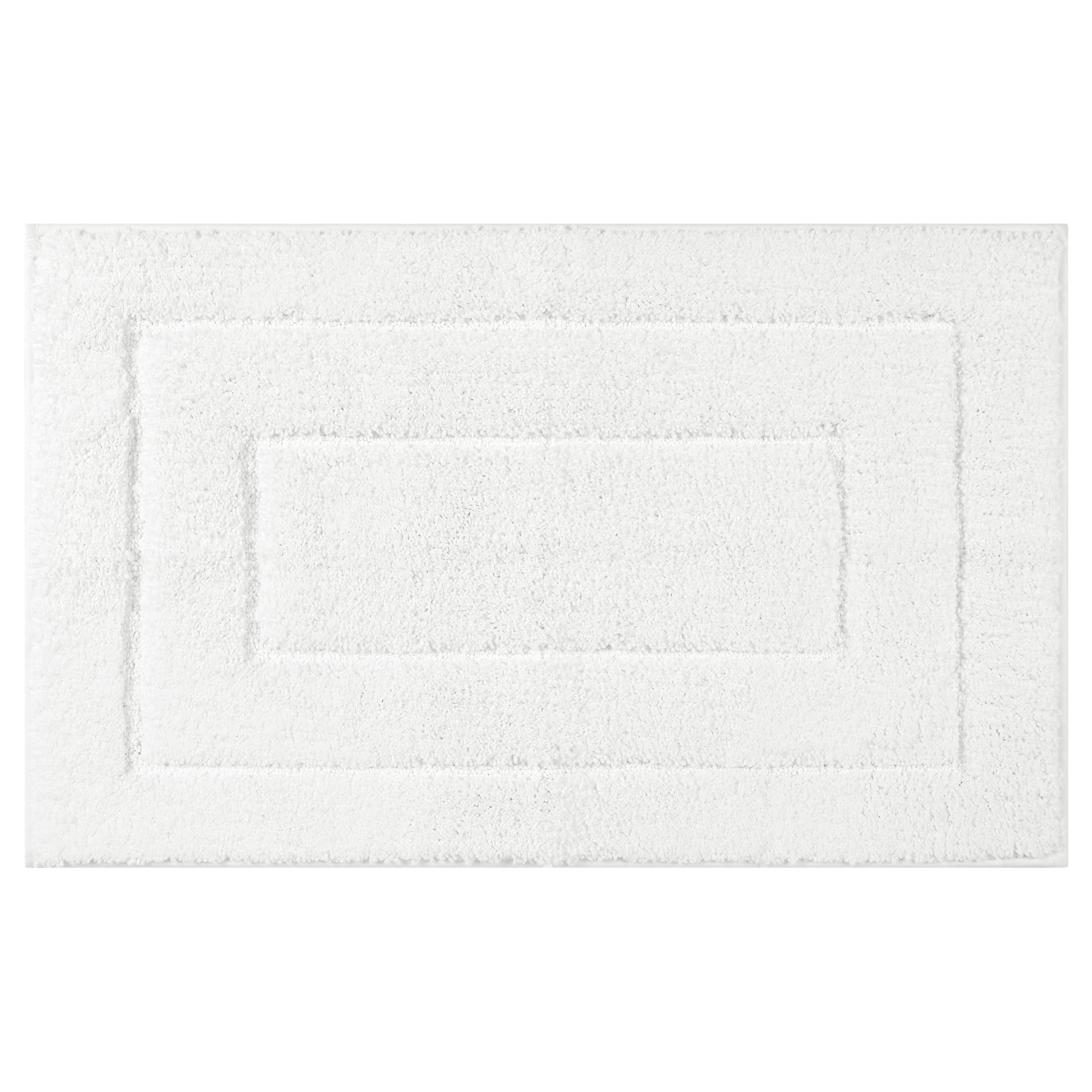 Unique Bargains Geometry Bathroom Rug Mat Soft Absorbent Non-Slip Comfortable Bath Rugs White 20" x 32"