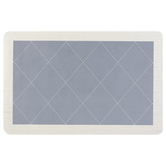 Unique Bargains Geometry Kitchen Rug Cushioned Anti-Fatigue Floor Mat Waterproof Carpet Blue 18" x 28"