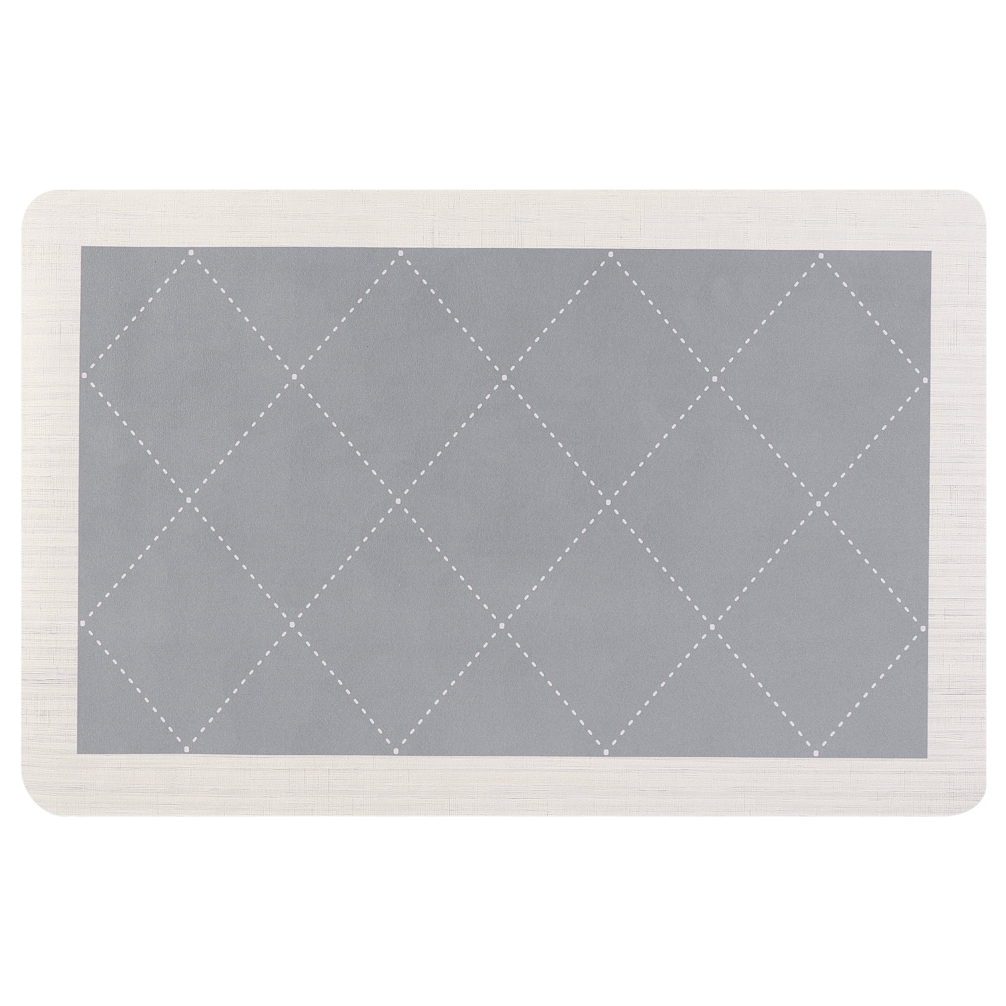 Unique Bargains Geometry Kitchen Rug Cushioned Anti-Fatigue Floor Mat Waterproof Carpet Grey 18" x 48"