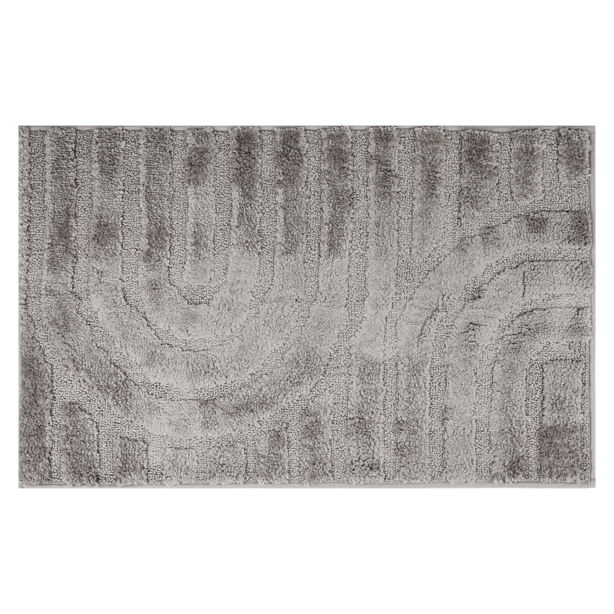 Unique Bargains Geometry Pattern Bathroom Rugs Mat Soft Bath Floor Rugs Grey 20" x 32"