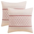 thumbnail image 1 of Unique Bargains Geometry Weave Patchwork Pillow Covers Set of 2 Pink 18" x 18", 1 of 6