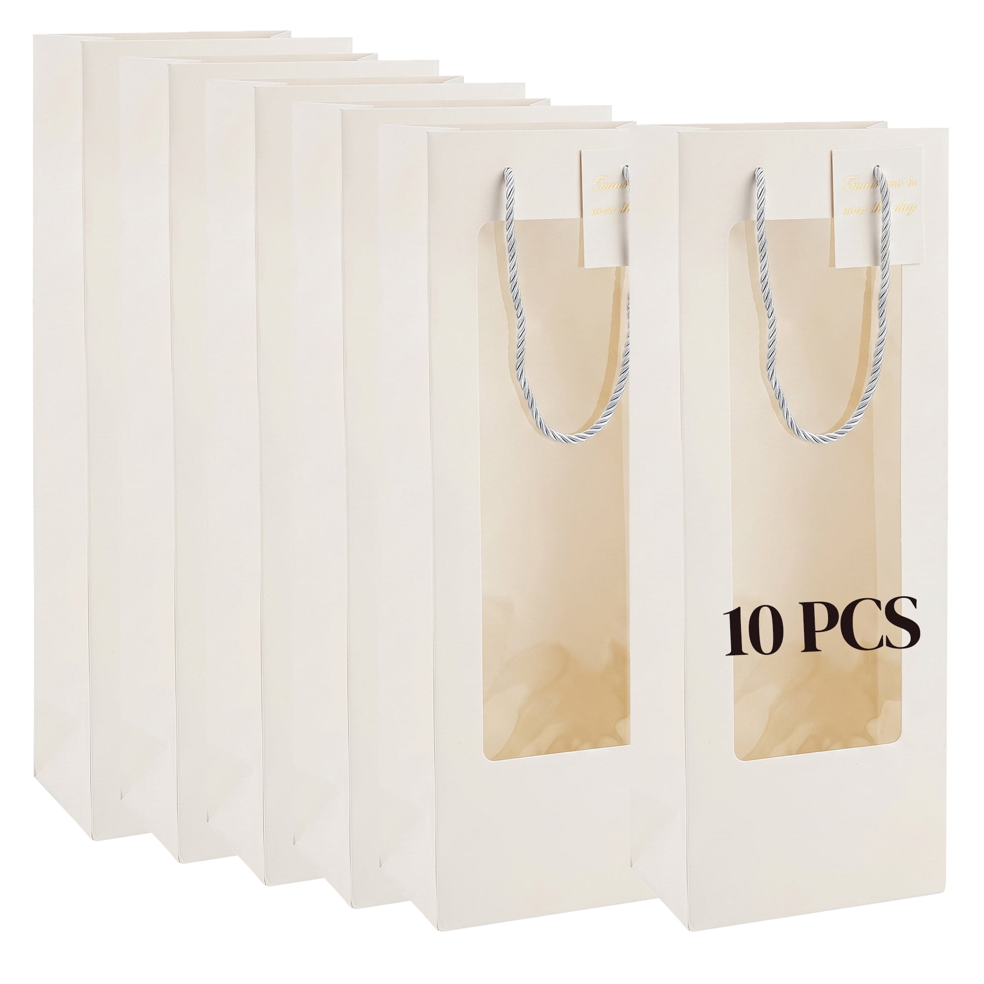 Unique Bargains Gift Bags with Handles to Elevate Gifting White 4.9" x 3.3" x 14.2"