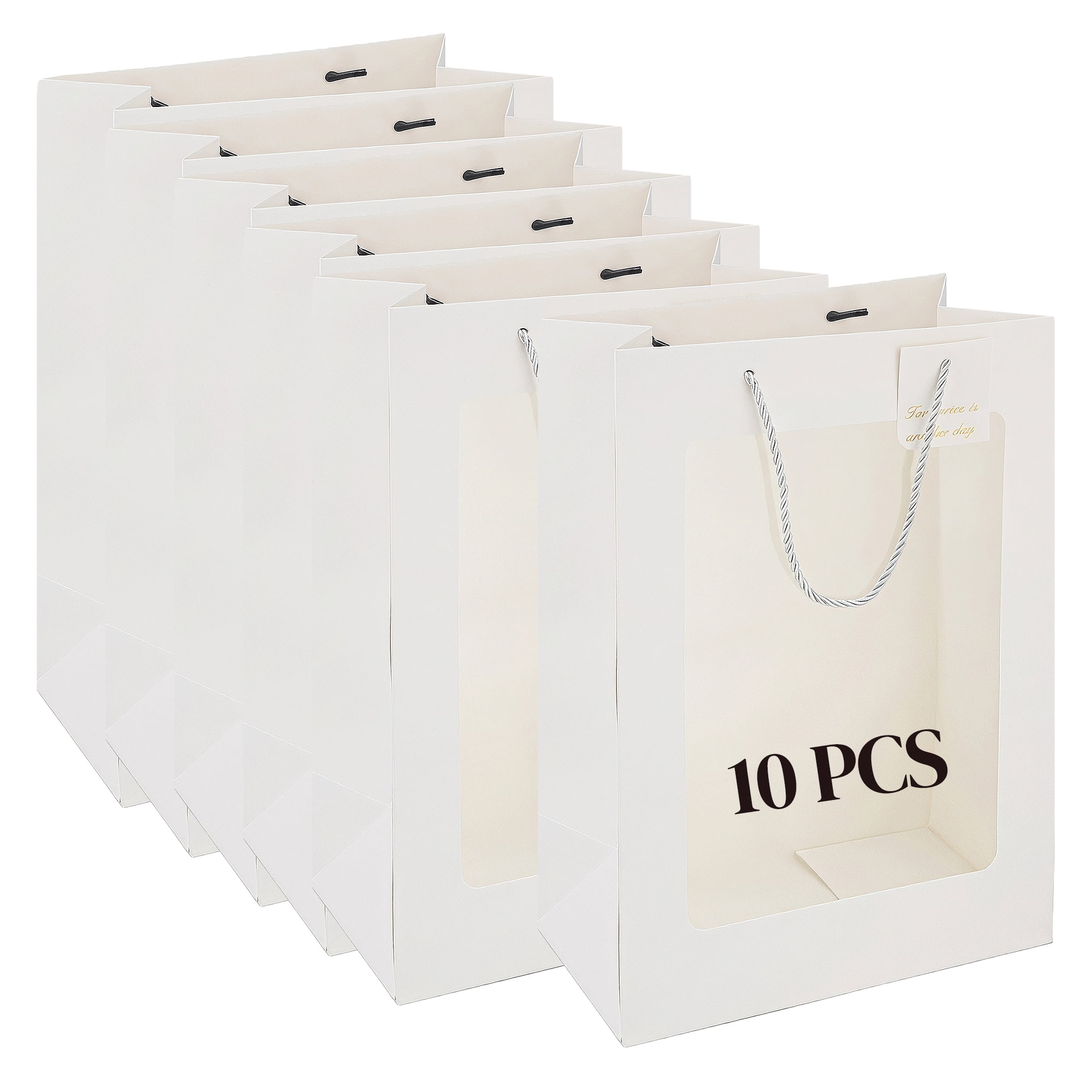 Unique Bargains Gift Bags with Handles to Elevate Gifting White 9.4" x 5.5" x 13.8"