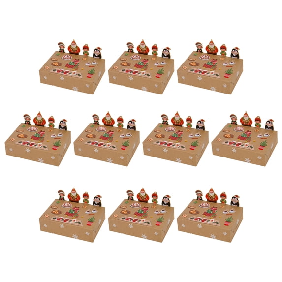 Unique Bargains Gift Box Featuring A Cartoon Christmas Pattern For Holiday Gifting Brown