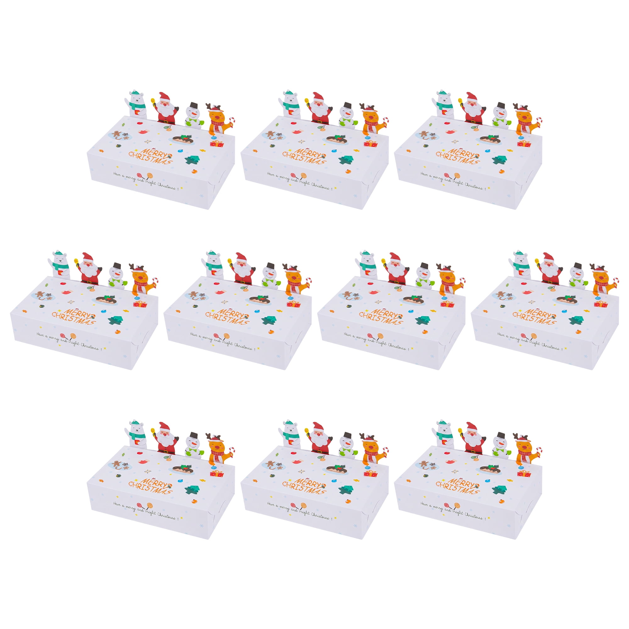 Unique Bargains Gift Box Featuring A Cartoon Christmas Pattern For Holiday Gifting White