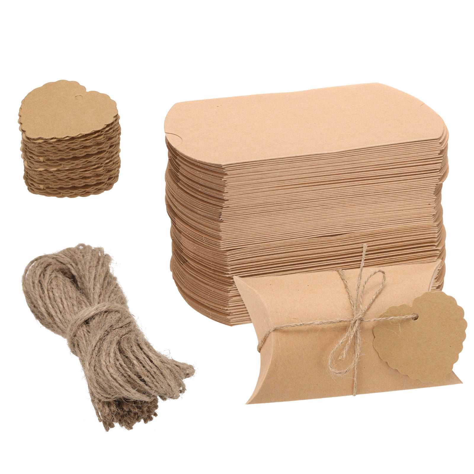 Unique Bargains Gift Boxes with Ribbons Presents Paper Candy Favor Box 5.1"x3.5"x1" Brown