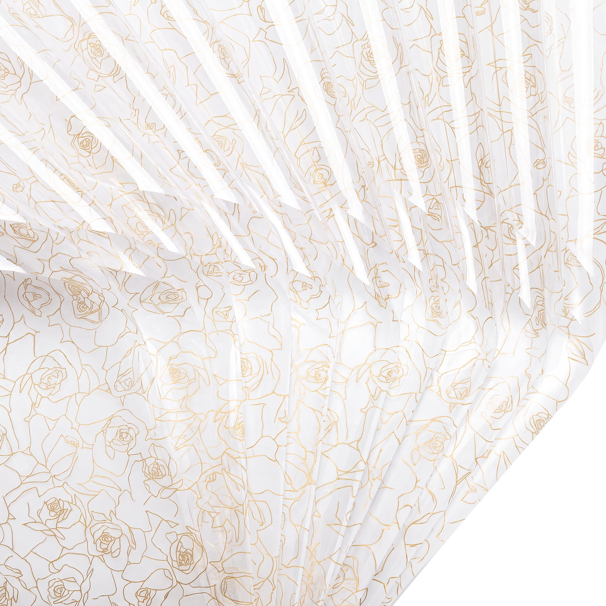 Unique Bargains Gift Wrapping Paper with Rose Pattern for Arrangements Gold 22"x 22"