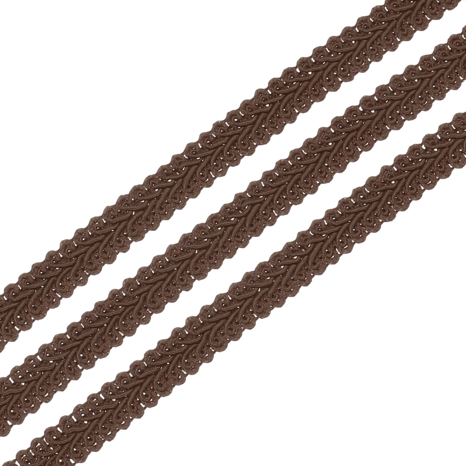 Unique Bargains Gimp Braid Trim Woven Fabric Ribbon Brown