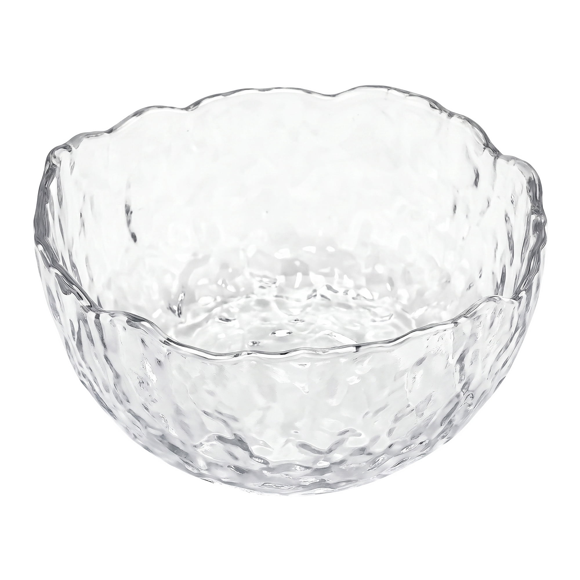 Unique Bargains Glacier Bowl Wavy Pedestal for Home Decor Clear 5.1"L x 5.1"W x 2.6"H