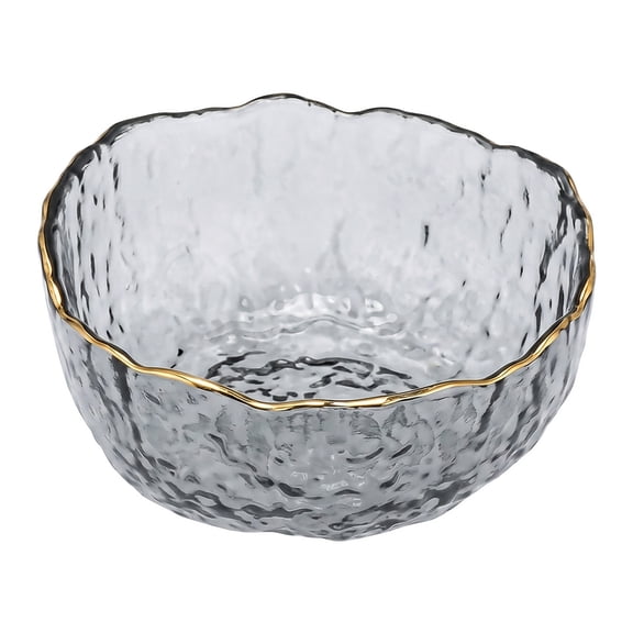 Unique Bargains Glacier Bowl Wavy Pedestal for Home Decor Gray 5.1"L x 5.1"W x 2.6"H