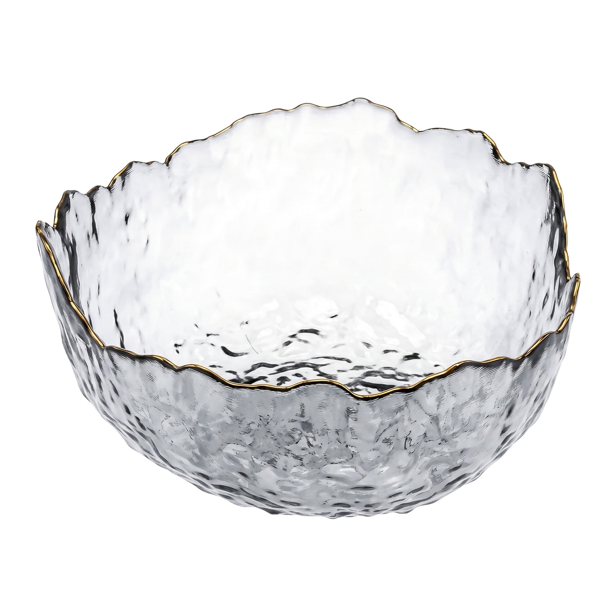 Unique Bargains Glacier Bowl Wavy Pedestal for Home Decor Gray 6.5"L x 6.5"W x 3.1"H