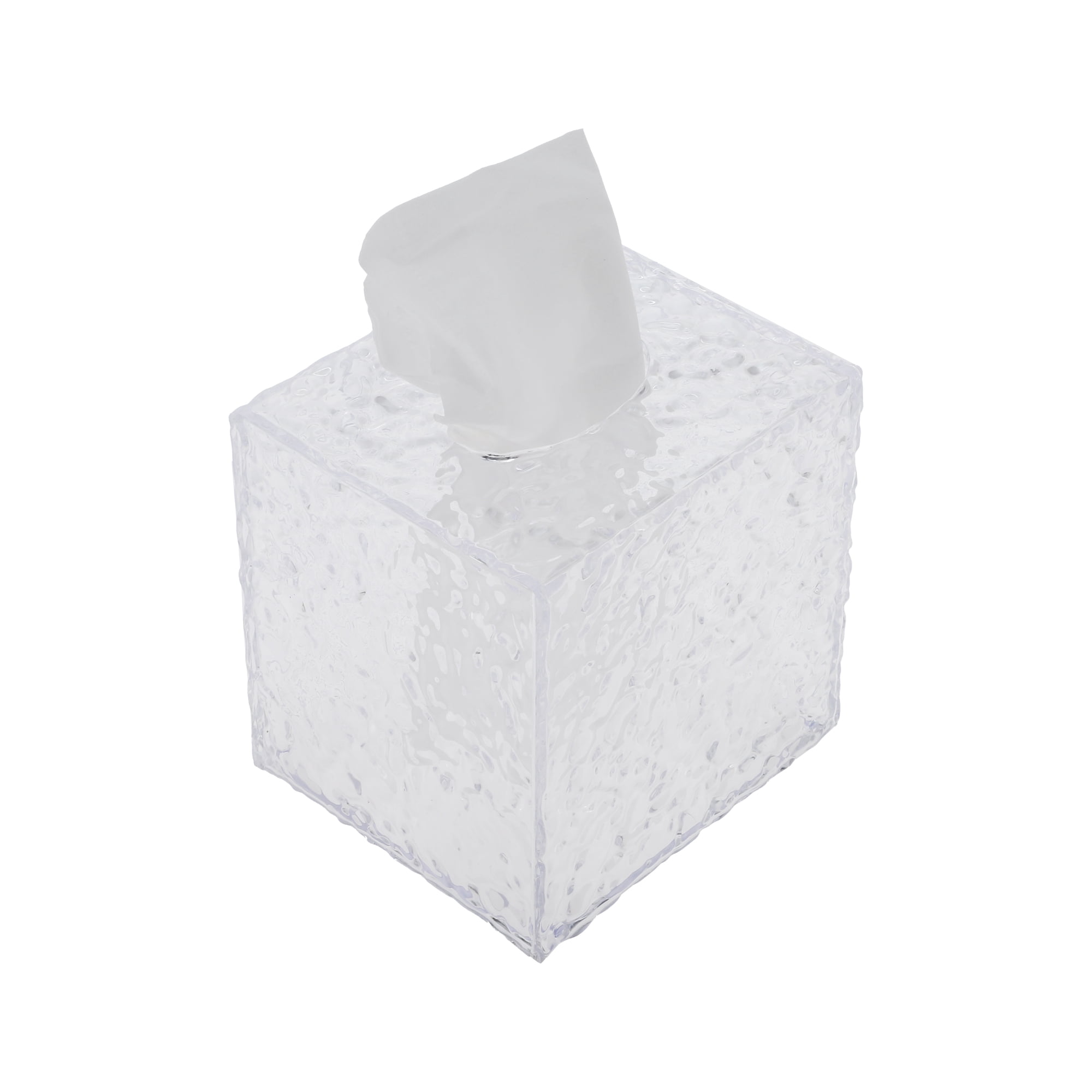 Unique Bargains Glacier Pattern Tissue Box Cover for Bedroom Table Clear