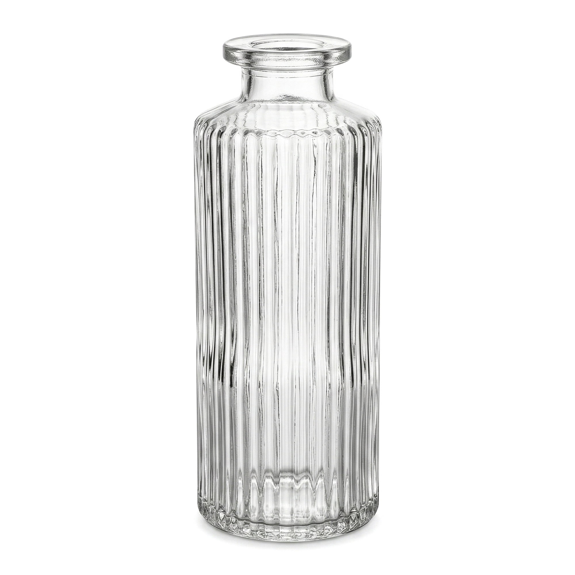 Unique Bargains Glass Bud Vases Set for Small Flower Vases Clear 1.9"L x 1.9"W x 5.1"H