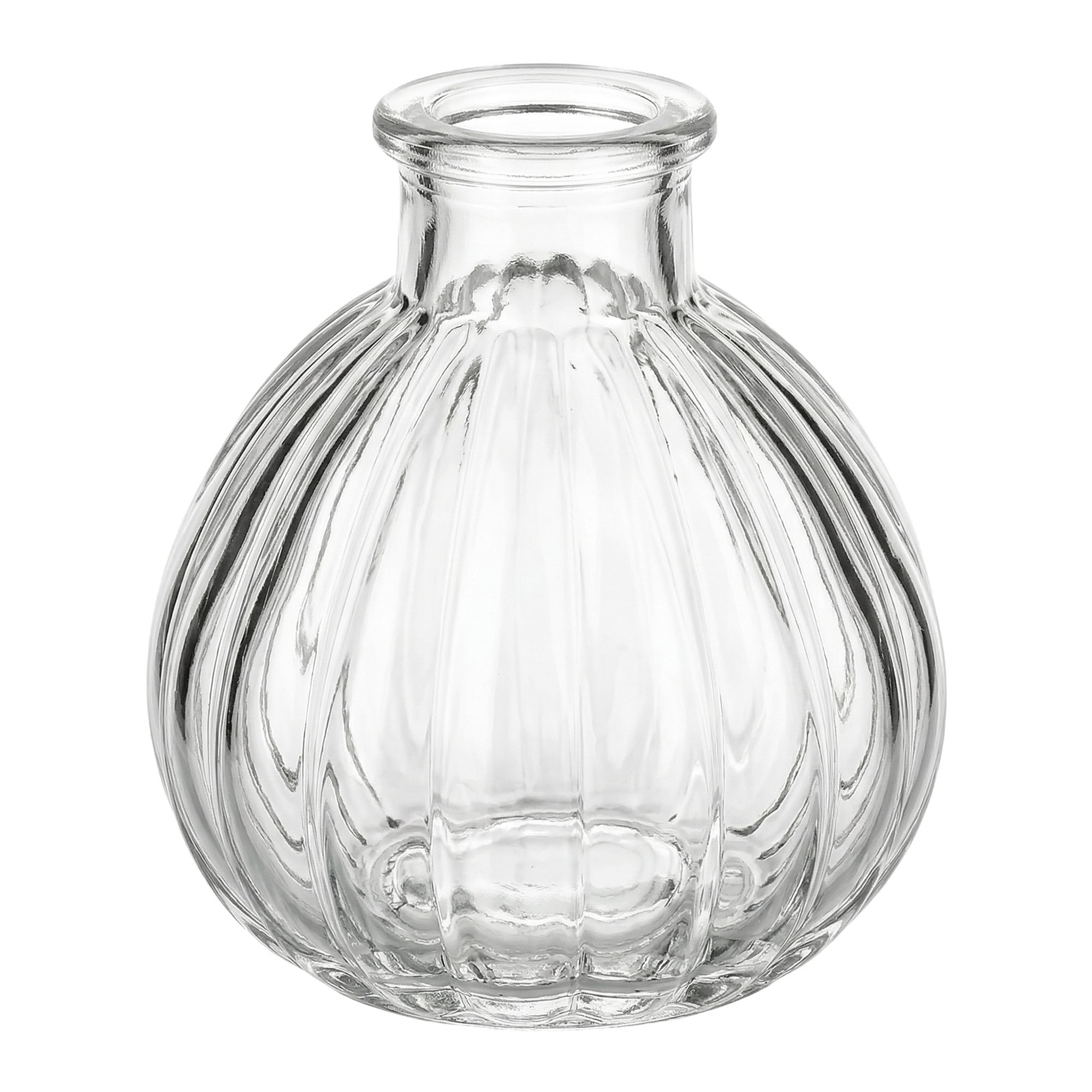 Unique Bargains Glass Bud Vases Set for Small Flower Vases Clear 2.8"L x 2.8"W x 3.1"H