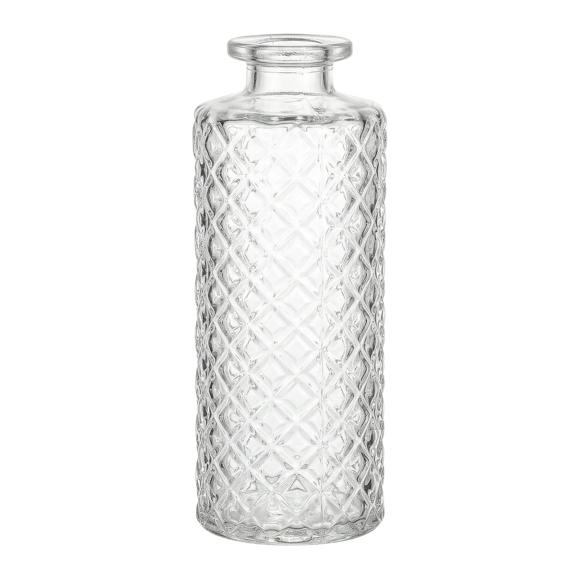 Unique Bargains Glass Bud Vases Set for Small Flower Vases Clear 2"L x 2"W x 5"H