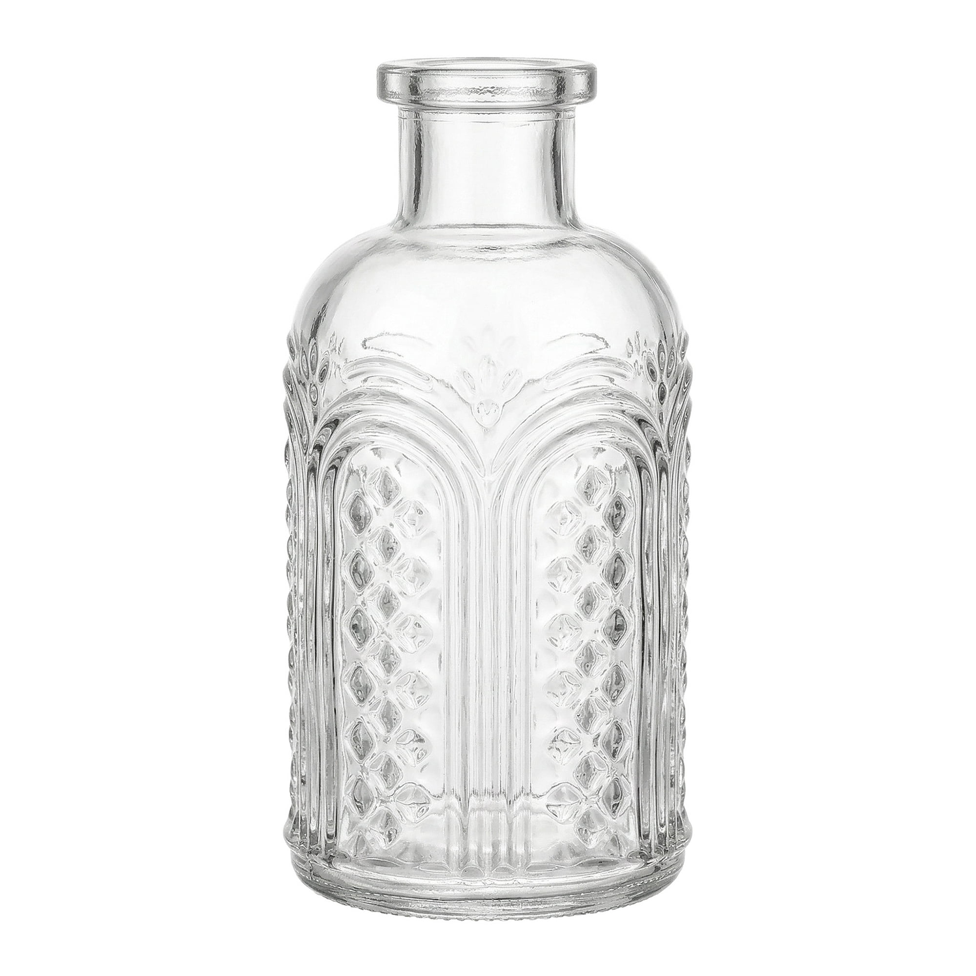 Unique Bargains Glass Bud Vases Set for Small Flower Vases lucid 2.5"L x 2.5"W x 5"H