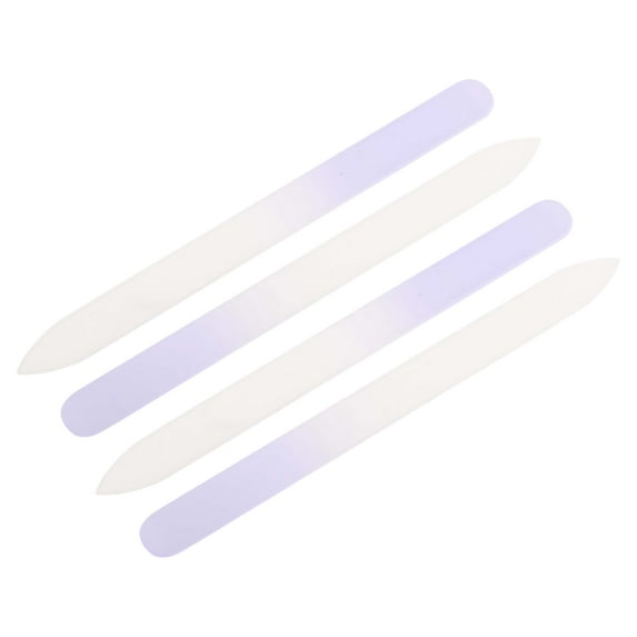 Unique Bargains Glass Double-sided Nail File Manicure Tool 4 Pcs Light Purple