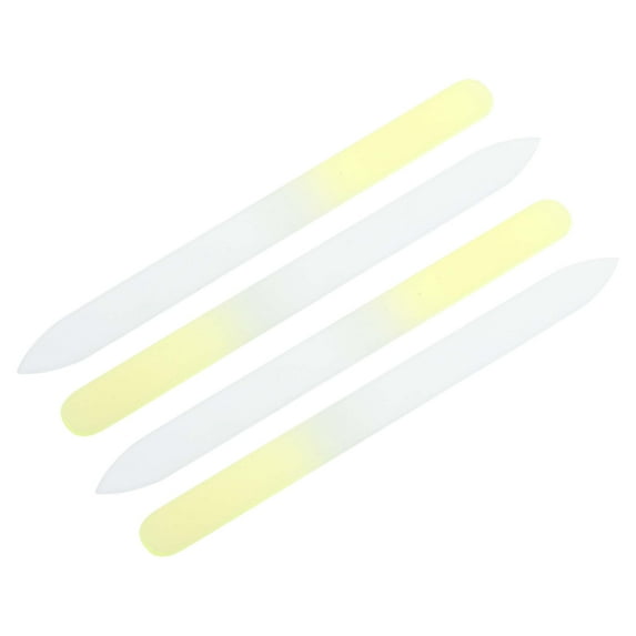 Unique Bargains Glass Double-sided Nail File Manicure Tool 4 Pcs Light Yellow