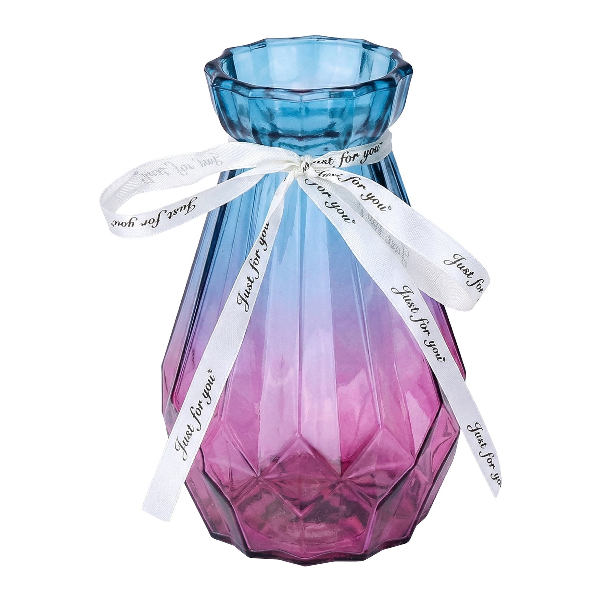 Unique Bargains Glass Vase for Flowers Nordic Decorative Violet 3.5"L x 3.5"W x 5.9"H