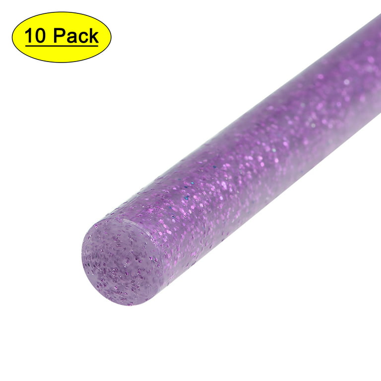 Unique Bargains Glitter Mini Hot Melt Glue Stick 0.27 x 4 Light Purple 10  Pack
