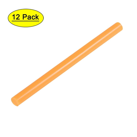 Unique Bargains Glitter Mini Hot Melt Glue Stick 0.27" x 4" Orange 12 Pack
