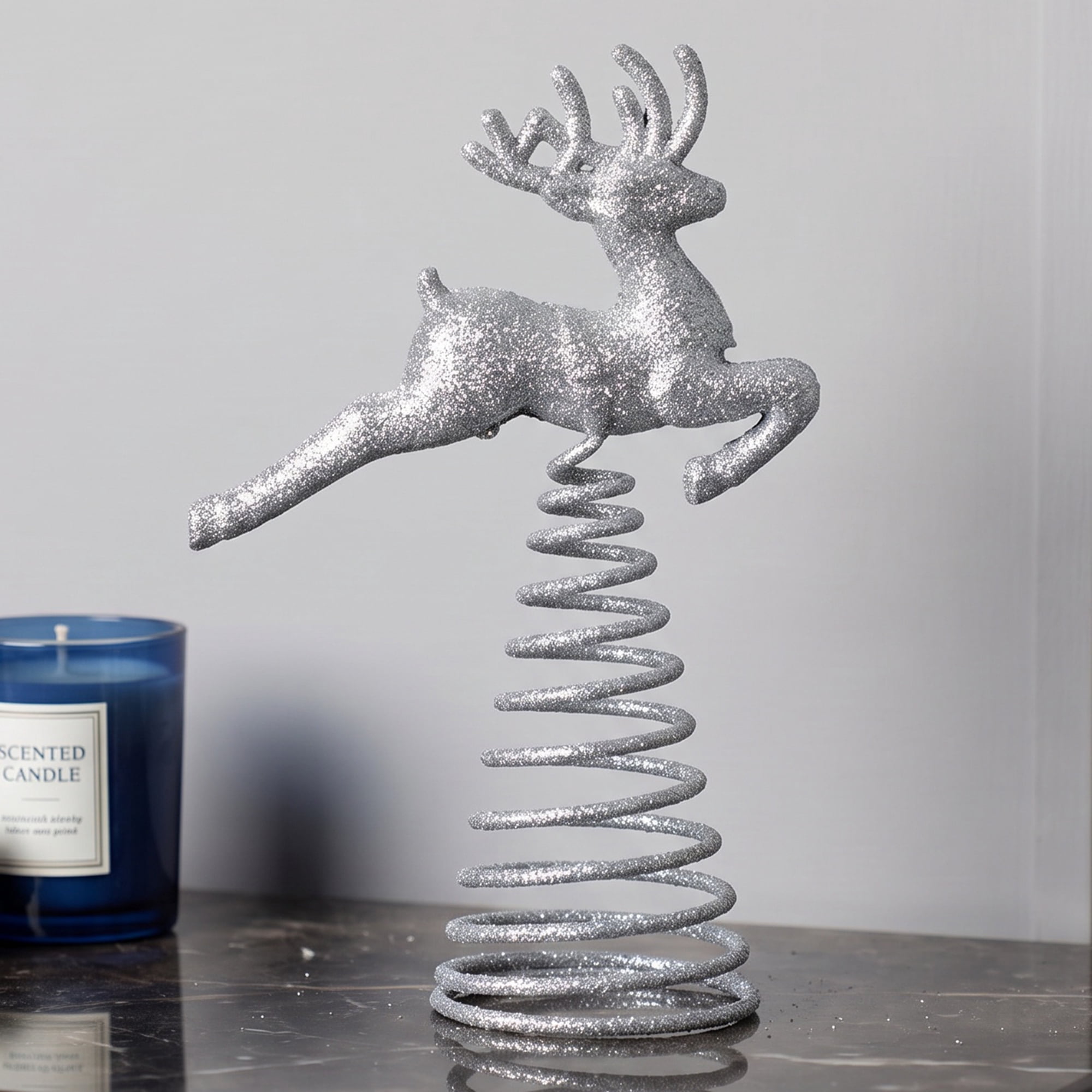 Unique Bargains Glittering Reindeer Herald Luxury Radiant Canopy Diadem Silver Deer 5.9"
