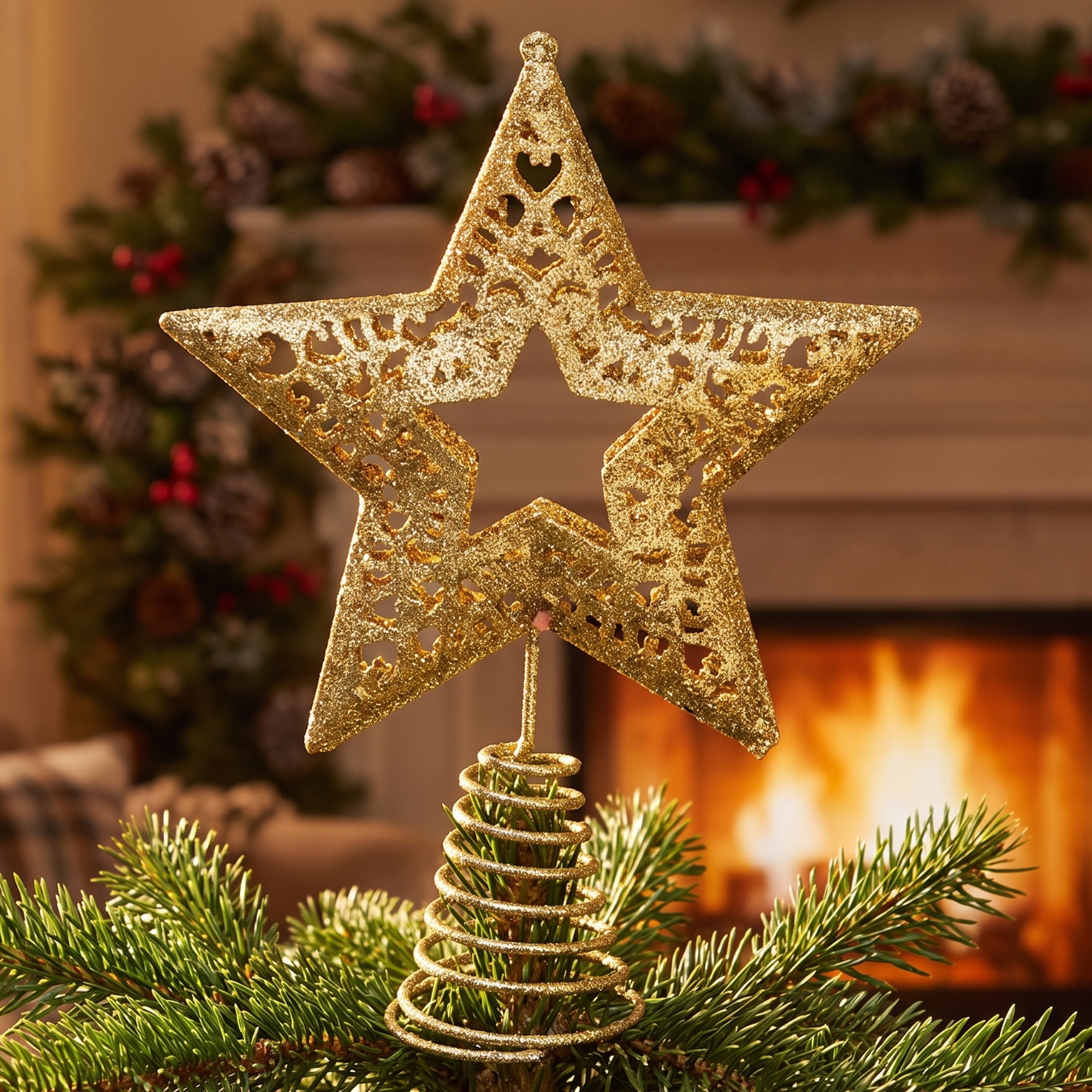 Unique Bargains Glittering Reindeer Herald Luxury Radiant Canopy Diadem Star 5.9"