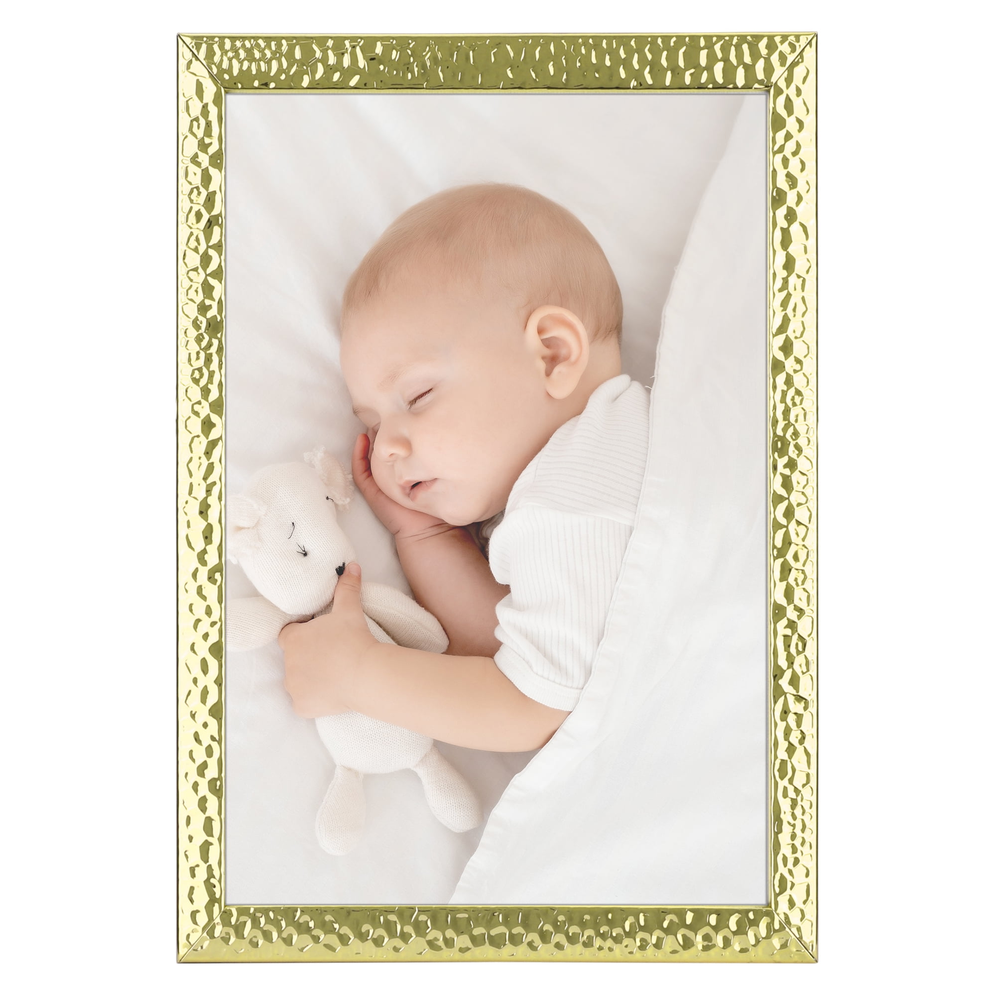 Unique Bargains Gloss Metal Picture Frames for Photo Home Tabletop Gold 3.5x5"