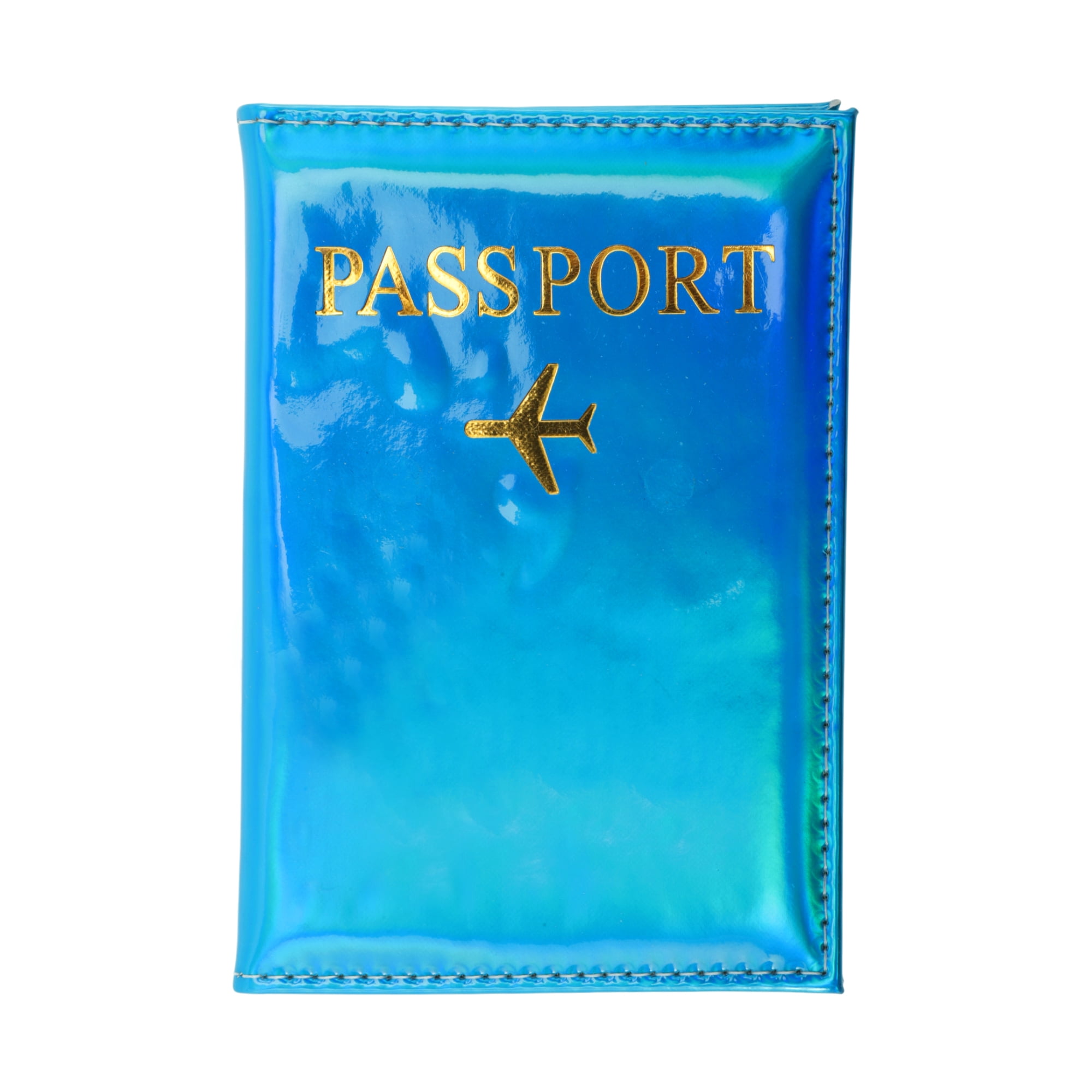 Unique Bargains Glossy Passport Holder 1 Pc Lake Blue