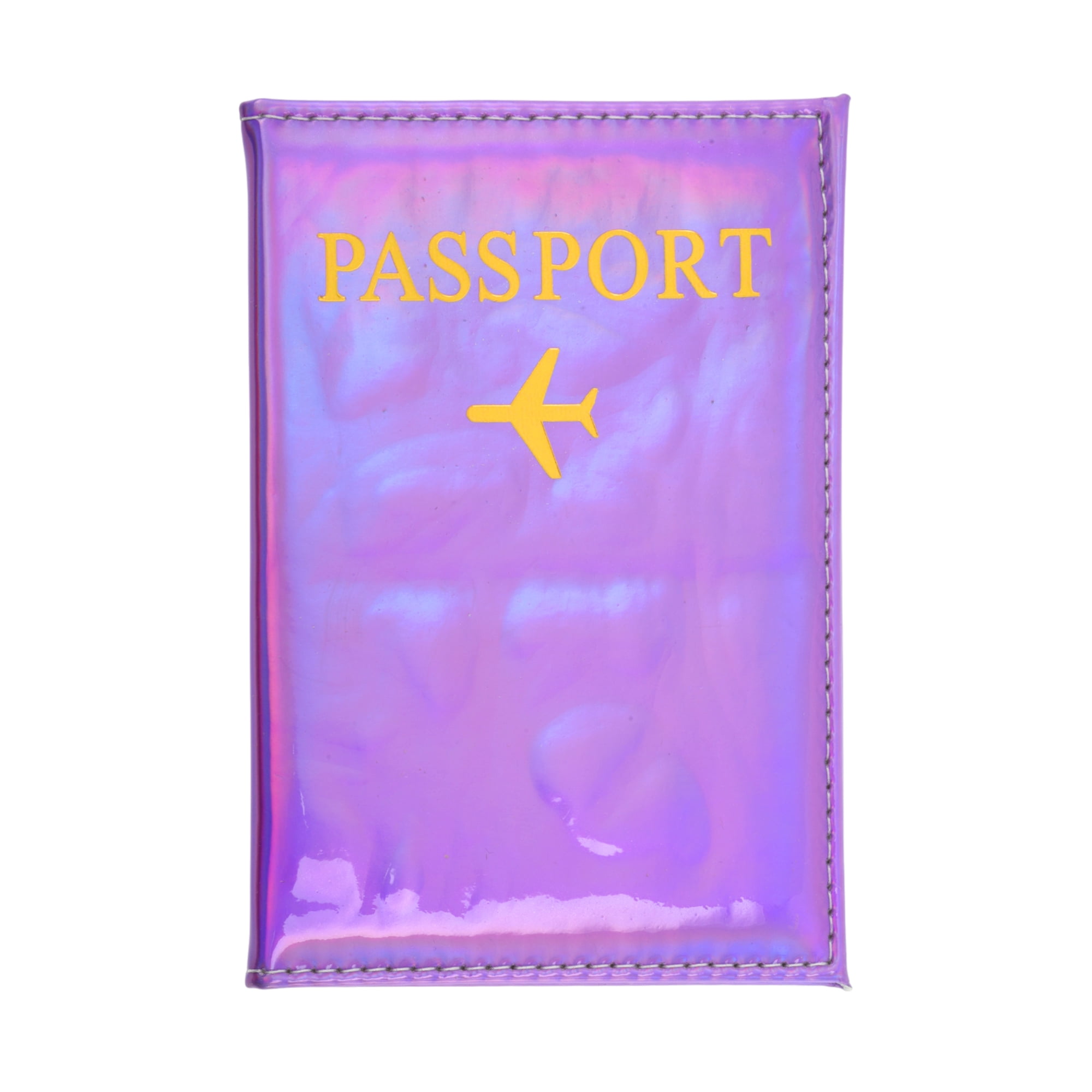 Unique Bargains Glossy Passport Holder 1 Pc Purple