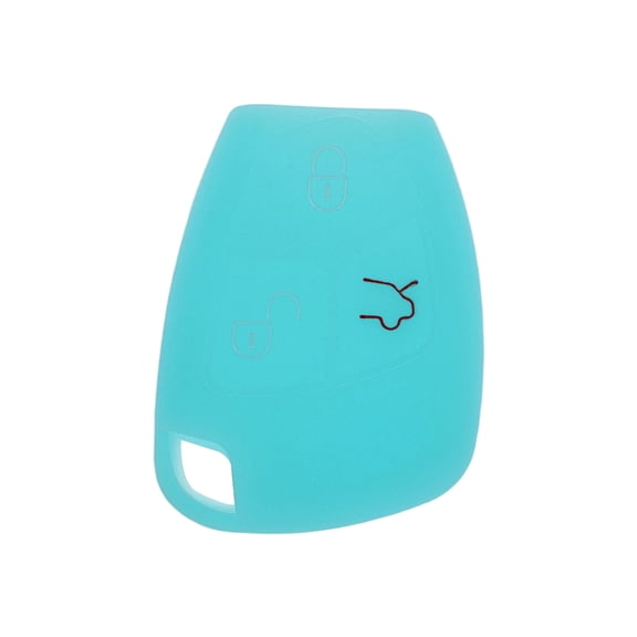 Unique Bargains Glow Blue Silicone Car Key Case for mercedes-Benz C-Class S203 W204 W203  - 3 Buttons Remote Control Key Fob Case