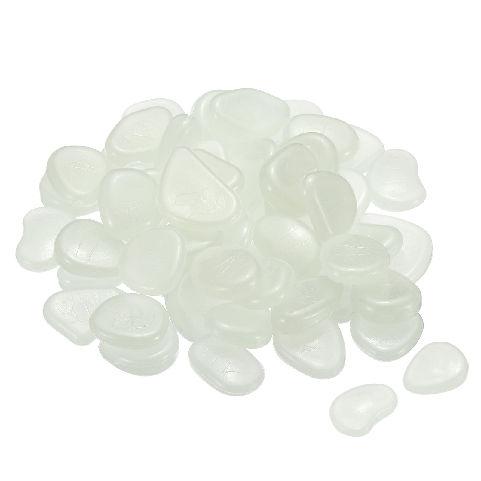 Unique Bargains Glow Rocks Luminous Stones Decor for Potted Plant Fish Tank White