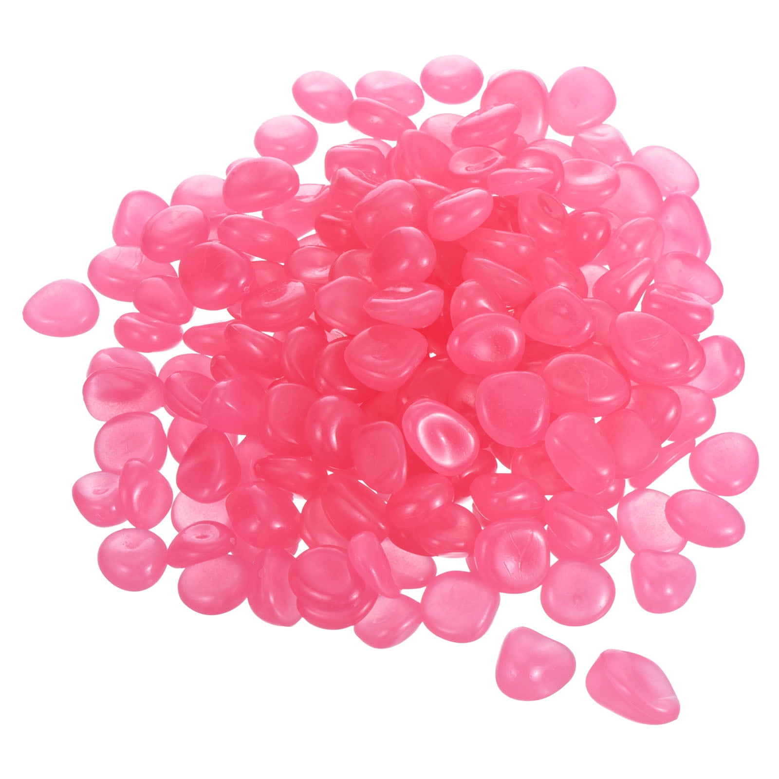 Unique Bargains Glow Rocks Luminous Stones Decor for Potted Plant and Fish Tank Pink