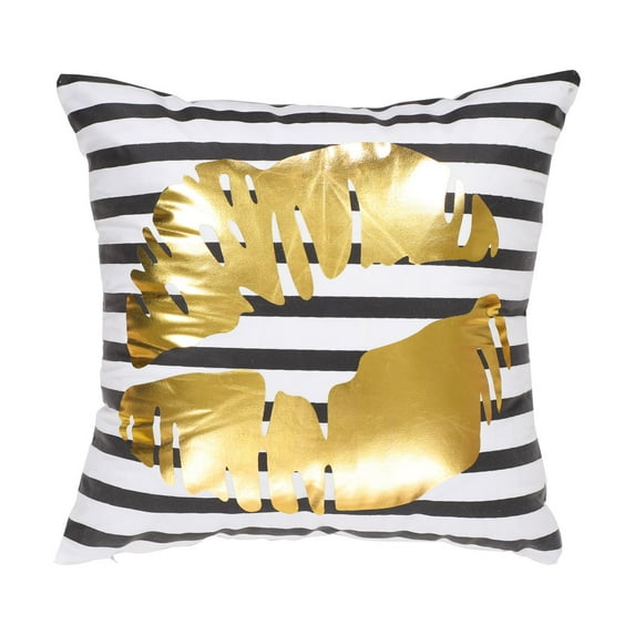 Unique Bargains Gold Foil Print Decorative Throw Pillow Cover 18" x 18" #35