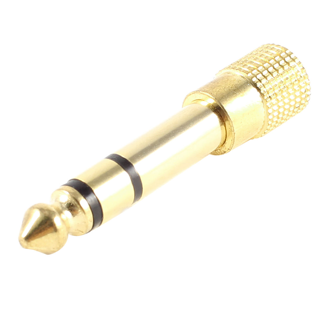 Unique Bargains Gold Plated 3.5mm Female to 6.5mm Male Plug Microphone