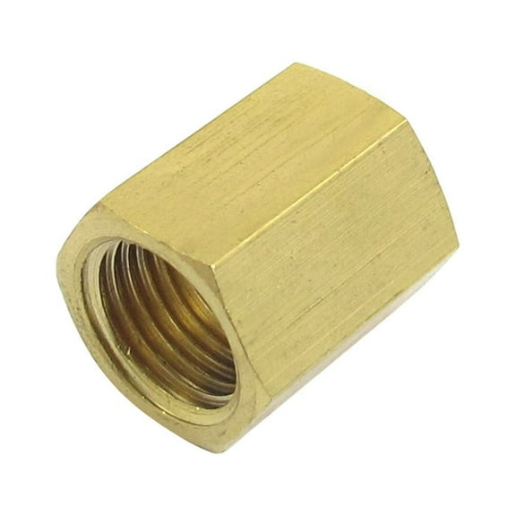 Unique Bargains Gold Tone Brass 12mm Thread Connector Nut Hex Rod Coupling