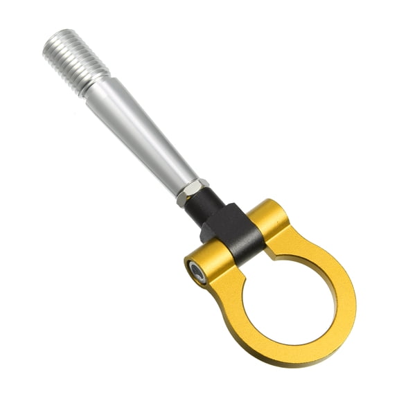 Unique Bargains Gold Tone Round Front Rear Bumper Trailer Ring Eye Towing Hook Screw for Nissan GTR R35 2009-up