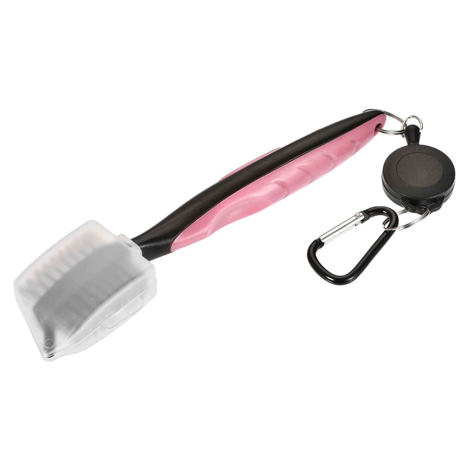 Unique Bargains Golf Club Brush Double Side Dust Groove Cleaner with Protective Shell Pink