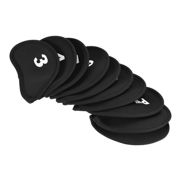 Unique Bargains Golf Club Iron Head Covers Number Tag Waterproof Protection Sleeve Black